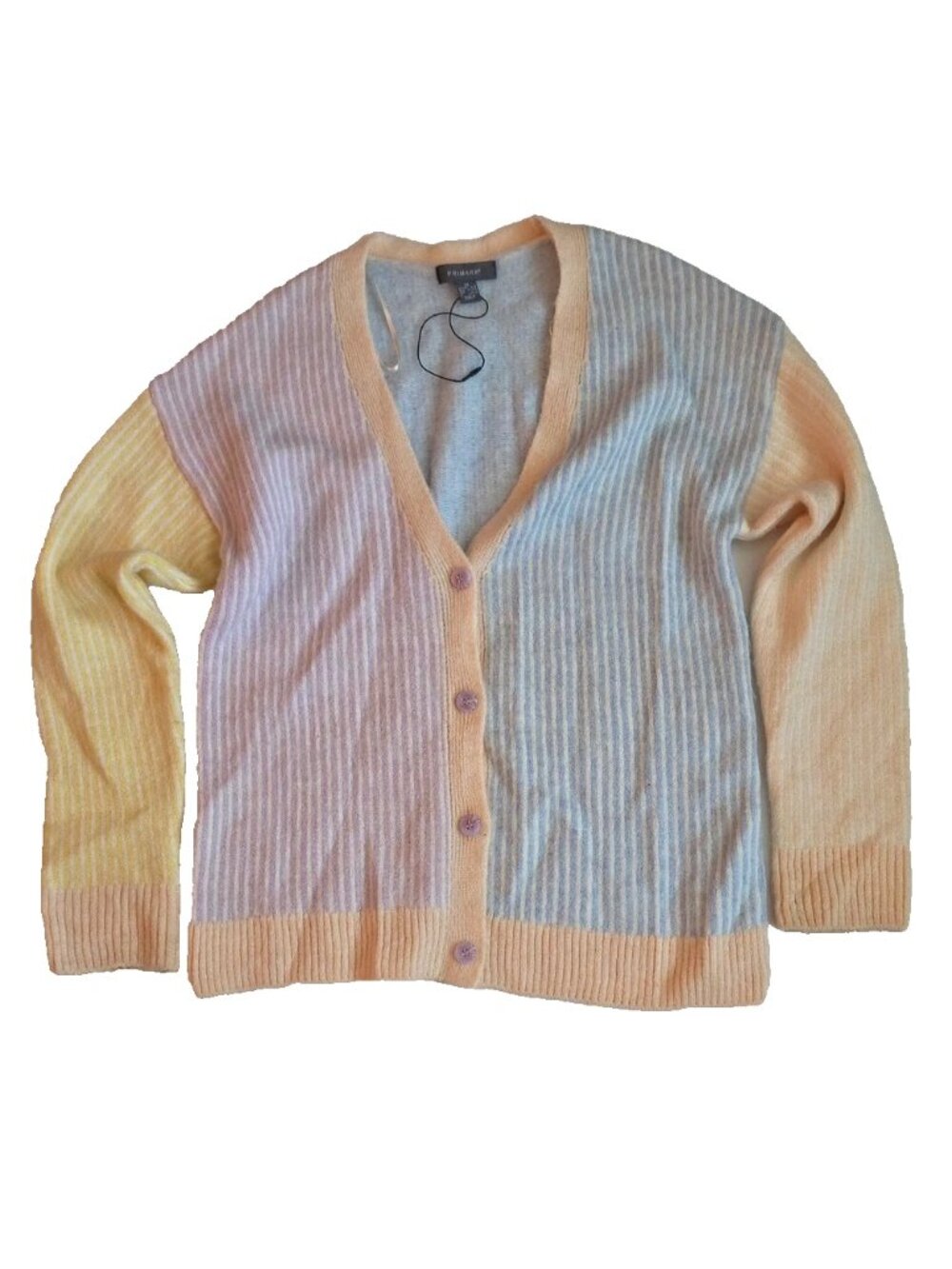 Primark Pastel Stripe V-Neck Cardigan - Peach, Pink, Blue, Yellow